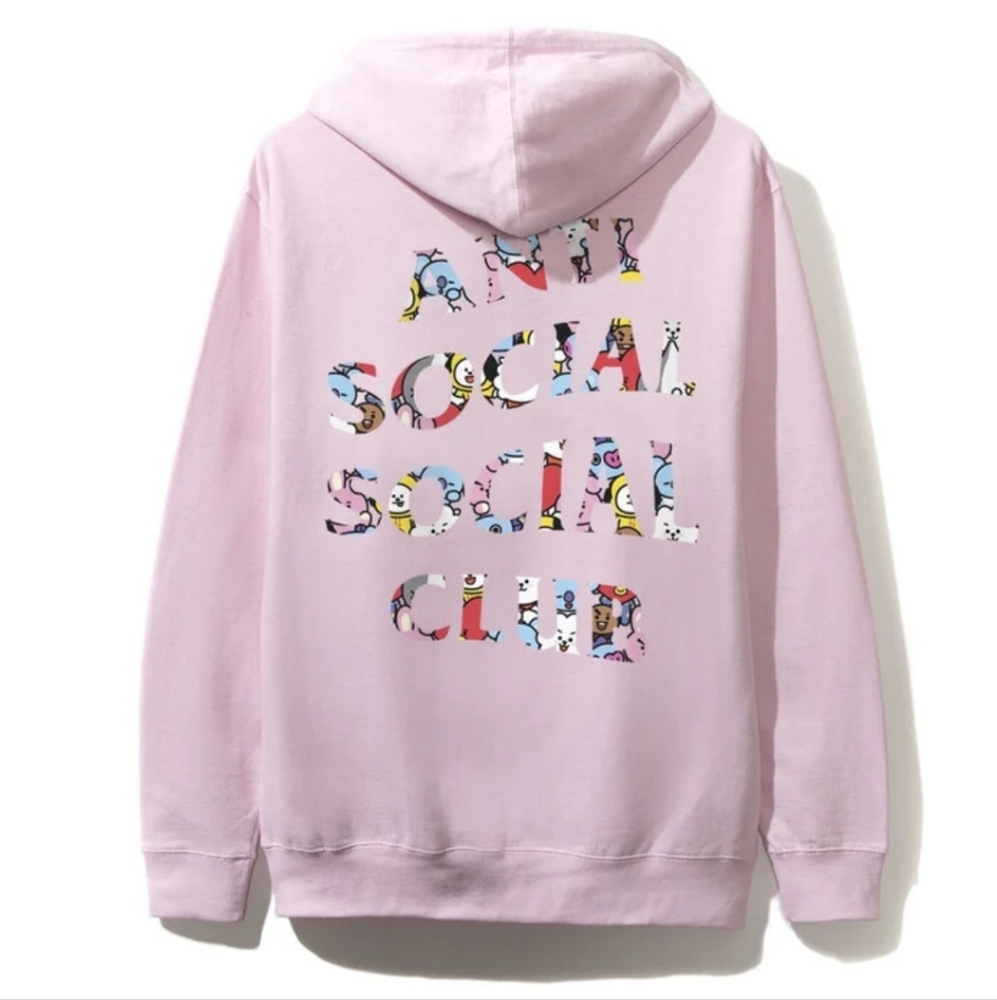 Anti Social Social Club X BT21 Pink Hoodie